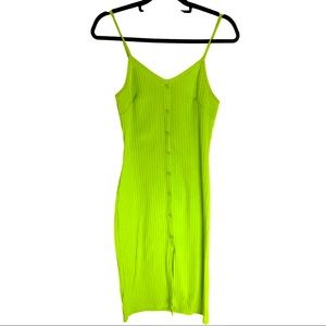Neon green long summer dress